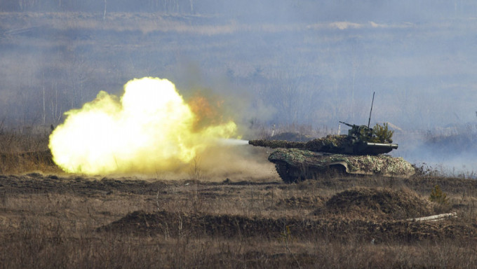 烏克蘭軍隊軍事演習圖片。AP圖