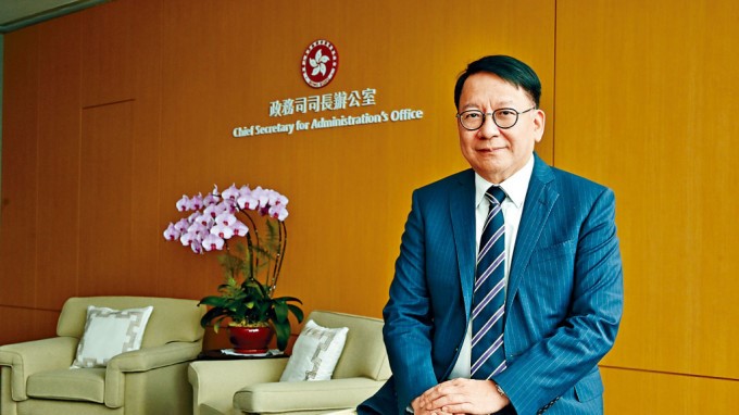 政務司司長陳國基回顧上任一周年工作，以「由守轉攻」四字形容這一年的工作。資料圖片