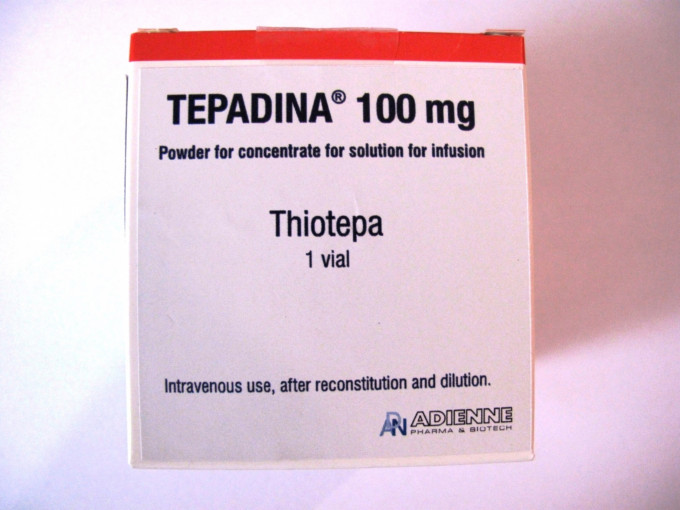 Tepadina 100毫克注射用無菌粉末一個批次（批次編號：1709191／2）需回收。 政府新聞處圖片