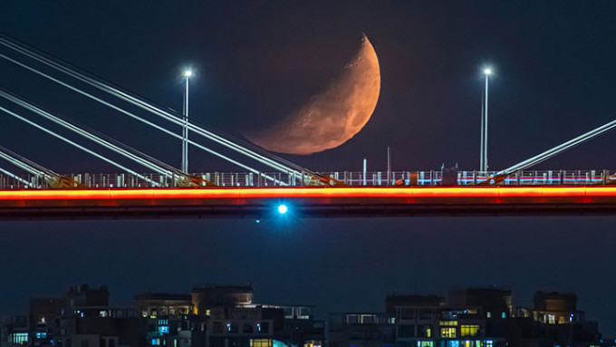 天文台解釋中秋節的月亮看似特別大，其實只是錯覺。天文台fb圖片