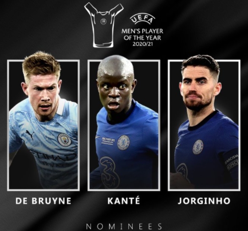 歐洲足協最佳球員三強名單。網上圖片
