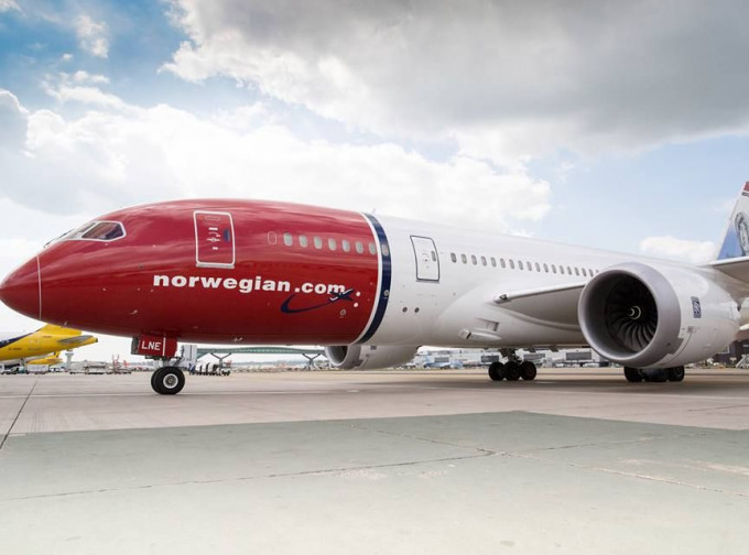 挪威航空一架客機，在起飛後接獲炸彈恐嚇。網圖
