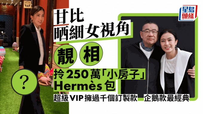 甘比晒細女視角靚相拎250萬「小房子」Hermès包 超級VIP擁過千個訂製款企鵝款最經典