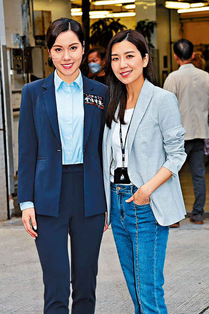 黃智雯（右）、宋宛穎昨日齊拍攝新劇《香港重案》。