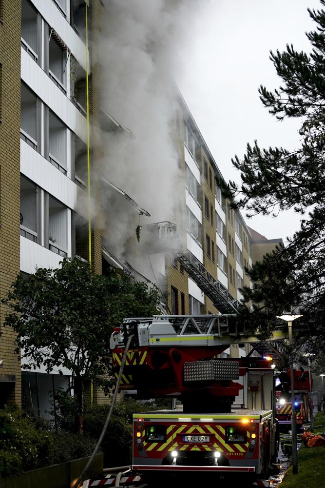 瑞典哥德堡一幢住宅清晨爆炸，约25人受伤送院。AP图片