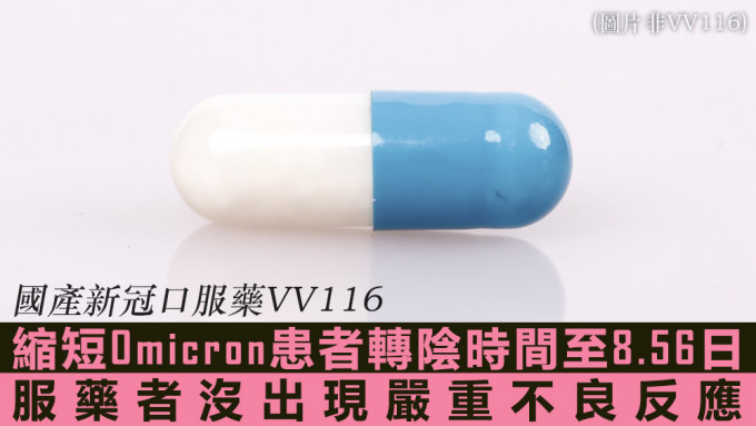 Omicron感染患者在首次核酸檢測陽性5日內使用VV116，其核酸轉陰時間為8.56天。資料圖片