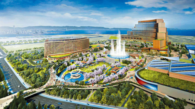 大阪計畫興建的賭場度假村構想圖。