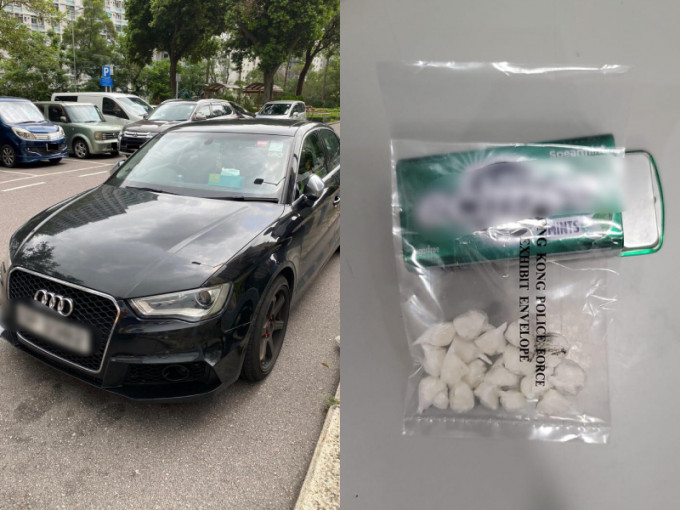 涉案毒品快餐车于葵涌邨停车场内被发现。案中毒品被藏于薄荷糖铁盒内。警方提供图片