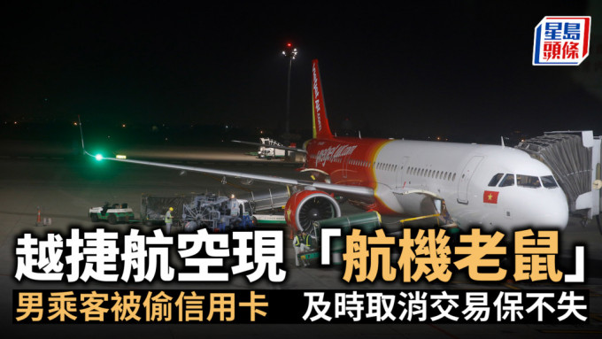 越捷航空現「航機老鼠」男乘客被偷信用卡 及時取消交易保不失