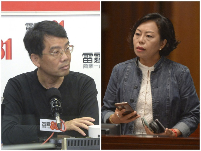 麦美娟(右)批评黄伟贤(左)诬陷。资料图片