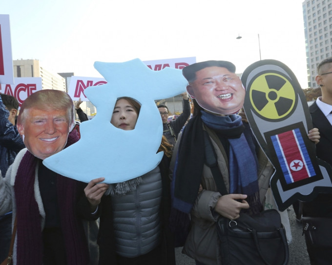 特朗普將於7日到訪南韓，南韓當地則有抗議行動。美聯社
