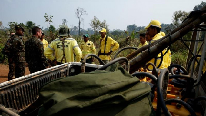 巴西当局派员阻止亚马逊森林非法砍伐活动。AP资料图片