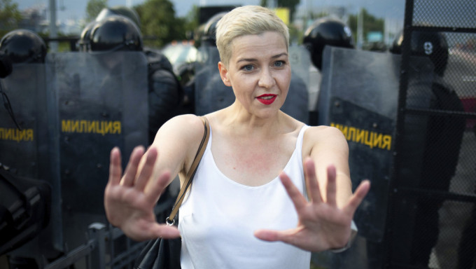 白俄罗斯反对党派领袖、因为反抗总统卢卡申科而被捕入狱的女活跃分子科列斯尼科娃。AP