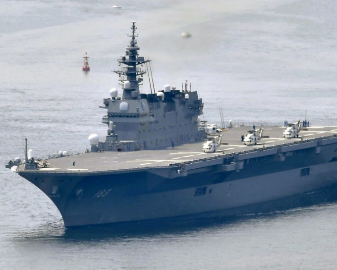 日本銳意與中俄軍事競賽，包括改裝「出雲號」等兩艘航空母艦。AP