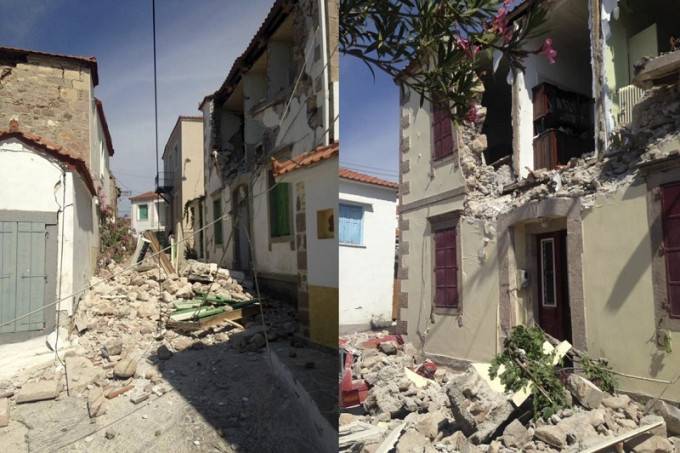 希腊东部莱斯沃斯岛发生地震，造成最少1死10伤。美联社