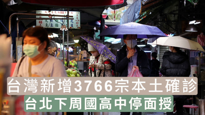 台湾新增3766宗本土确诊。