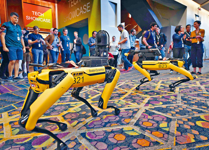 拉斯維加斯的機械人及人工智能會議，展示機械狗。　