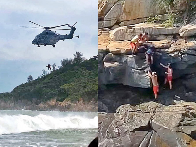 由于海面情况恶劣，船只未能靠近肇事现场，结果要飞行服务队出动直升机救人。