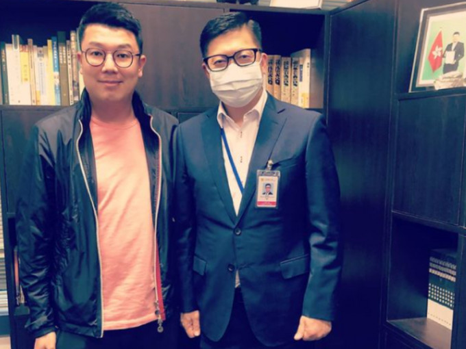 刘国勋在个人Instagram上载与邓炳强合照。刘国勋IG