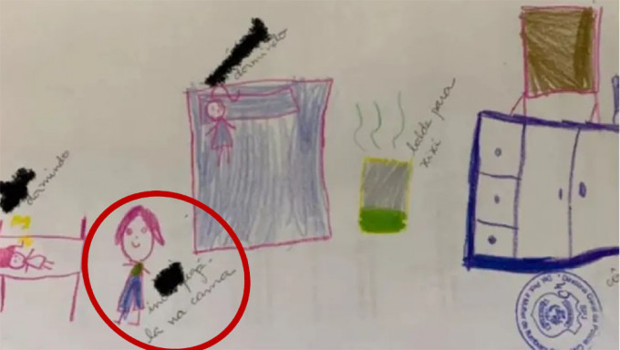 12歲女畫作現綠衣男子走近床邊。