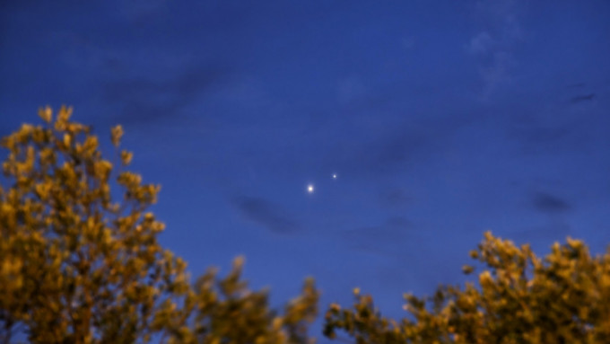 金星合木星天文现像。示意图片