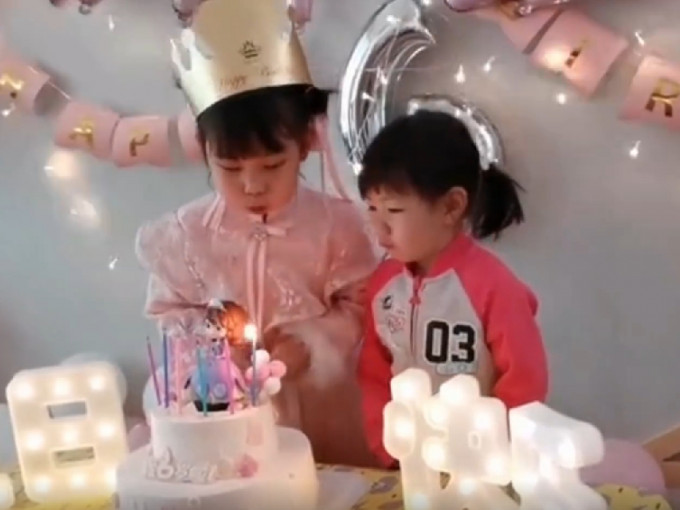 王亚平女儿在幼稚园庆祝生日。（片段截图）