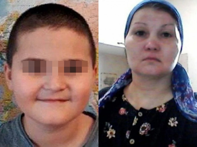 9岁的大卫嘴巴被异物完全塞住，致缺氧窒息身亡；其母事发后逃到邻国白俄罗斯。网图