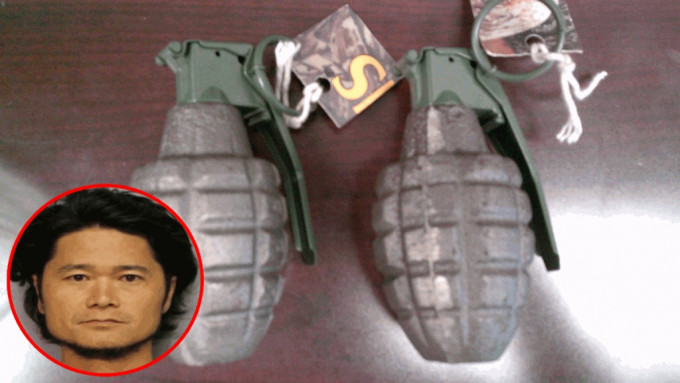 日男攜帶2顆疑似手榴彈登機，警方檢查後發現是真的手榴彈。（Hawaii Police Department）