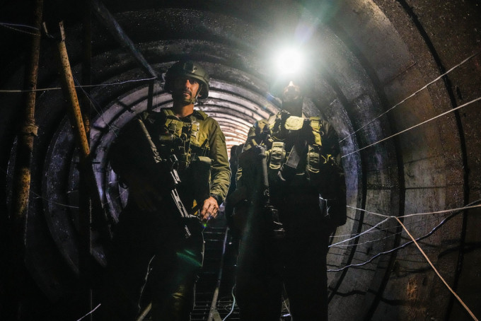 以軍發現一條哈馬斯大型隧道。美聯社