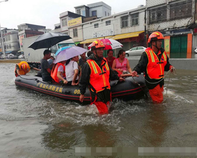 广东汕头、惠州、东莞、中山等14个市均受灾。网图