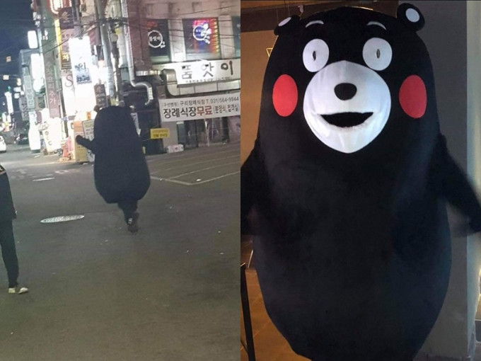 韓國Facebook專頁「구리시 대신전해드립니다」貼出一張「熊本熊」走在韓國街頭的背影照片。  Facebook專頁「구리시 대신전해드립니다」圖片