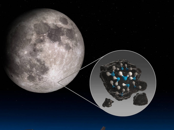 NASA证实月球向太阳授照面发现水。NASA图片