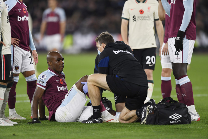 奧邦拿在本月初贏利物浦的賽事受傷。 Reuters