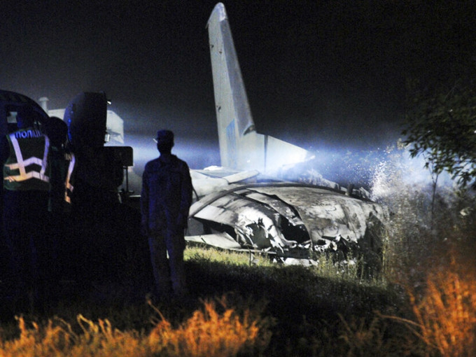 烏克蘭一架軍機墜毀。AP圖片