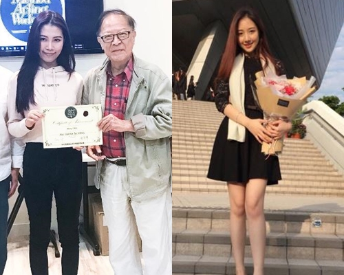 23岁Sophia获锺景辉颁演技课程证书；Regina Ho形象乖女。