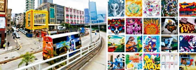 位於城南道增福樓的外牆將繪上泰國主題壁畫，洋溢「小泰國」的地區特色。 圖右取自部分藝術家提交的參考作品。