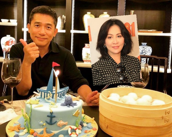 伟仔56岁生日收到老婆送上的帆船造型蛋糕。