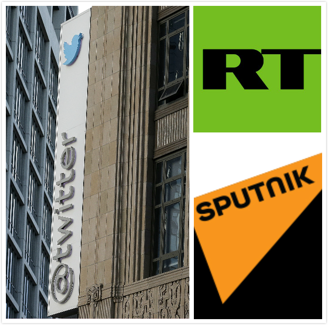 Twitter宣布將封鎖來自俄羅斯衛星通訊社和RT電視台的廣告。AP/網上圖片