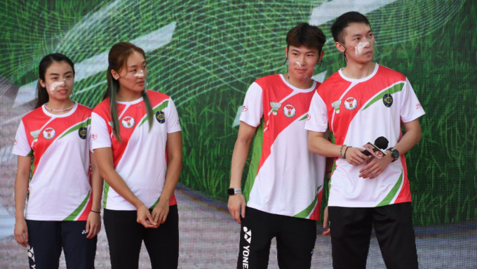 香港羽毛球公开赛取消，吴芷柔(左起)、谢影雪、李卓耀、伍家朗等失去主场出击机会。 资料图片