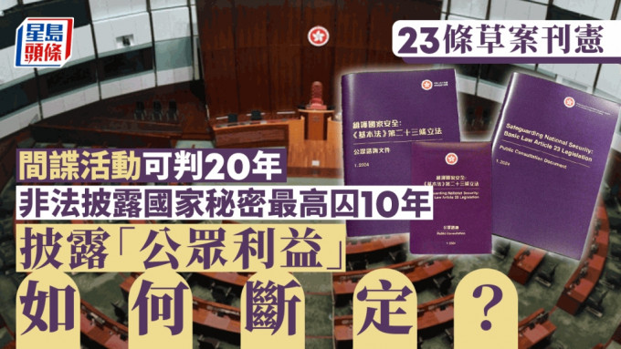 23条立法︱非法披露国家秘密最高处监禁10年 设免责辩护条款