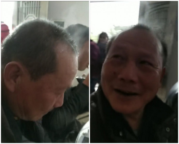 陳男頭頂出現一縷縷白煙。網圖