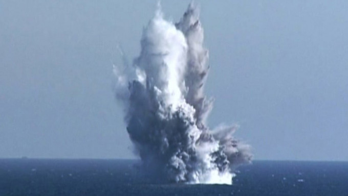 北韓測試新型核攻擊無人潛艇，成功在水中引爆測試彈頭。路透/朝中社