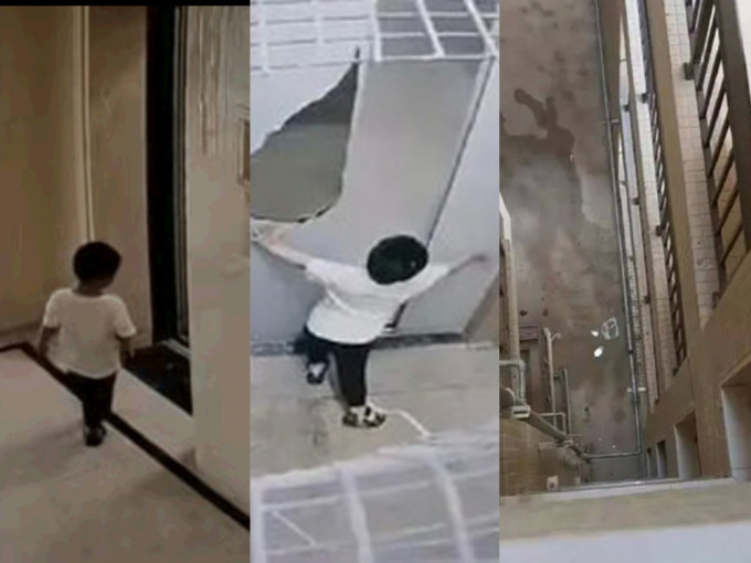 廣東2歲男童獨自搭𨋢，於6樓跨1米欄杆墮樓身亡。網圖