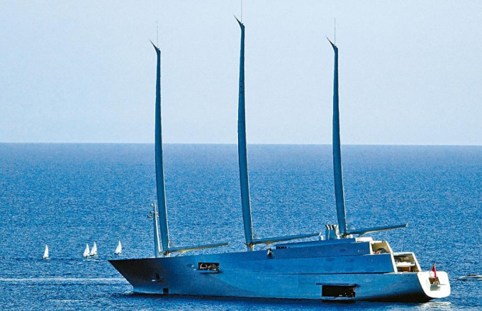 全球最大风帆游艇Sailing Yacht A。 