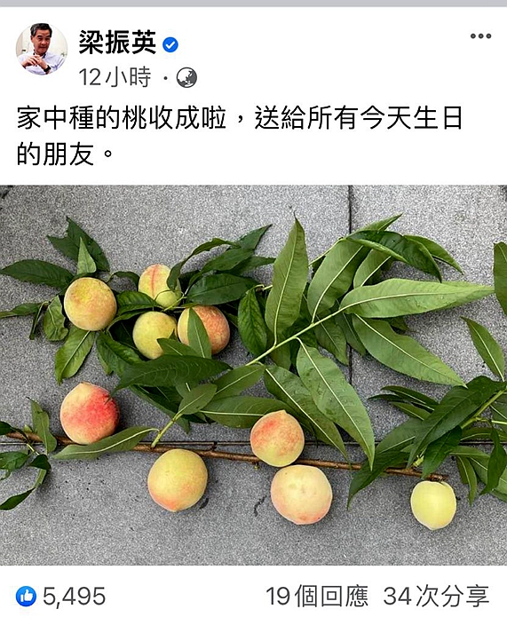 CY在林郑生日献桃。
