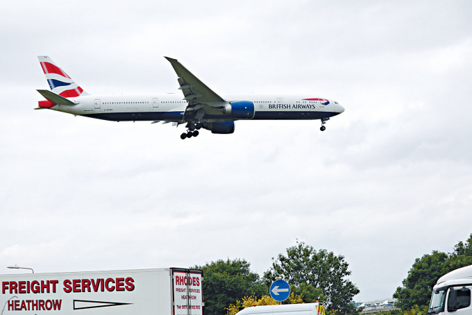 英國航空公司將於下周一起恢復由倫敦希斯路機場飛返香港客運服務。
