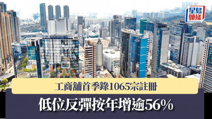 工商舖首季錄1065宗註冊 低位反彈按年增逾56%