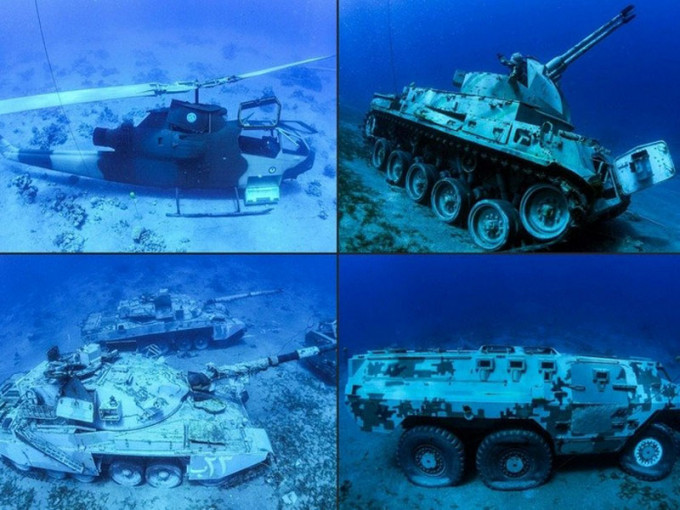 亚喀巴新增旅游景点──海底军事博物馆。（网图）
