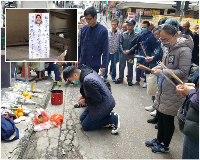 死者陈瑞意的家人一行10人进行路祭。杨伟亨摄