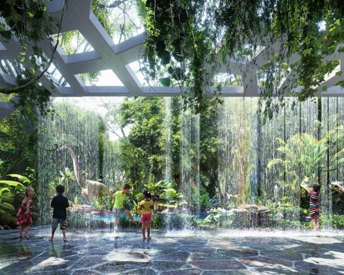 「热带雨林」预计将种植数千种的热带植物。Rosemont Hotel图片